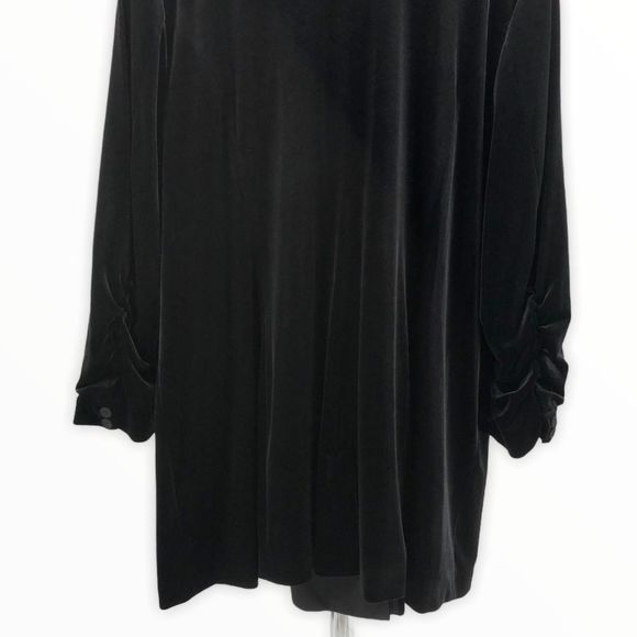 1. State Black Velvet Ruched Sleeve Blazer Dress - Picture 8 of 13